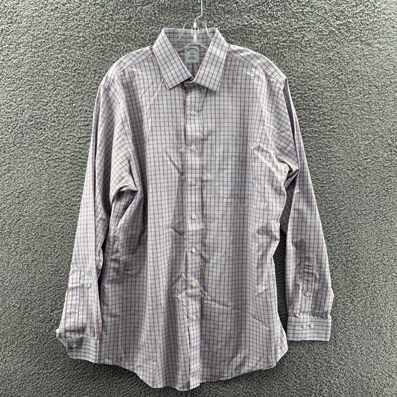 Brooks Brothers 346 Shirt Mens 17-6/7 Long Sleeve Button Up Slim Fit Light Blue - Picture 1 of 7